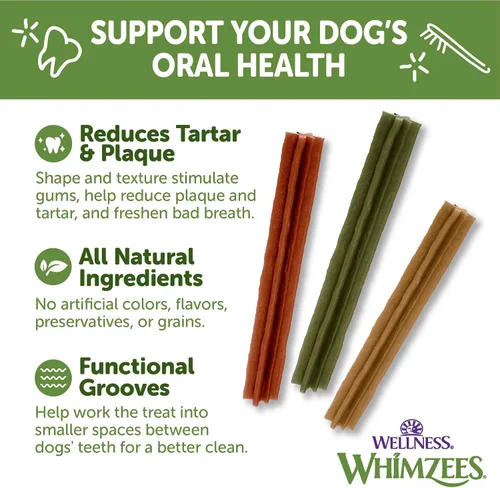 Miniatura 3 de Whimzees Wellness Stix Golosinas dentales para perros, masticables naturales, barra de gran tamaño, (7 unidades)