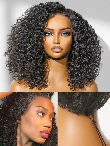 Miniatura 41 de LUVME HAIR - Peluca de cabello humano estilo Bob, de 8 pulgadas, precortada, sin pegamento, con cierre de encaje HD, predepilada, cabello humano