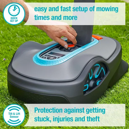 Miniatura 7 de GARDENA 15101-41 SILENO Life - Cortacésped robótico automático, con aplicación Bluetooth y cable delimitador, uno de los más silenciosos de su