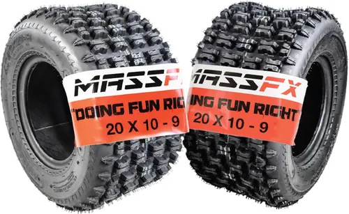 MASSFX 20x10-9 Neumático Trasero para Vehículos Todo Terreno (ATV), Utilidad-Tarea (UTV) y Lado a Lado (SxS) - 4 Capas con Profundidad de Banda de