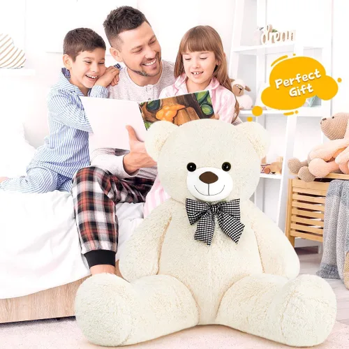 Miniatura 7 de Oso de peluche gigante de 47", enormes animales de peluche suaves, peluches suaves de 4 pies, gran oso de regalo para niños, novia, día de San Crema