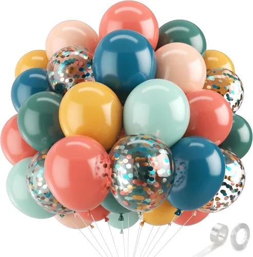 Miniatura 6 de Globos de confeti negro y dorado, paquete de 50 globos de látex metálicos y negros dorados para cumpleaños, graduación, aniversario, decoración