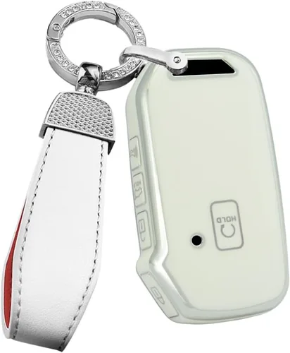 ontto Funda para llave de coche con borde plateado, para Kia Ceed Cerato, NIRO, Forte Soul Seltos Sorento K5 Sportage Telluride 2018 en adelante,