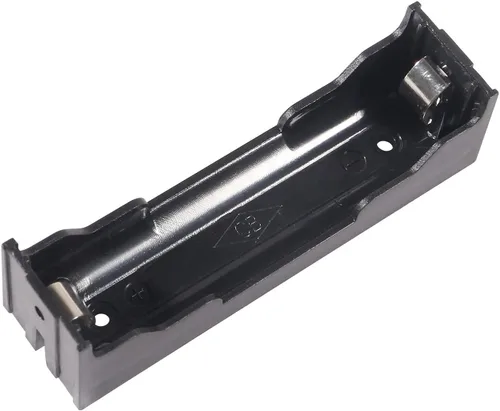 Miniatura 5 de DORHEA 18650 Soporte para batería con pasadores, 14 piezas, 1 ranura x 3.7 V, caja de almacenamiento de batería de plástico negro, caja de clip