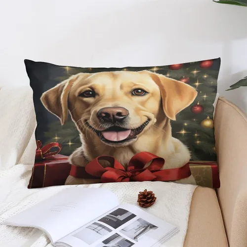 Miniatura 5 de Yellow Lab - Fundas de cojín de Navidad de 12 x 20 pulgadas, diseño de retrato de perro amarillo serio, labrador retriever, fundas de almohada