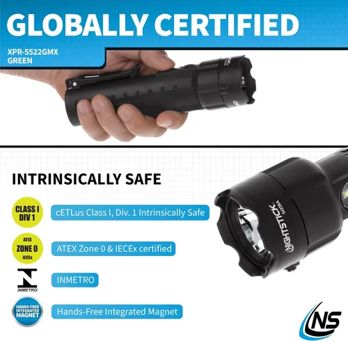 Miniatura 5 de Nightstick XPP-5422GMXA Linterna de doble luz intrínsecamente segura con imanes - 3 AA (no incluidos) - Verde - ATEX