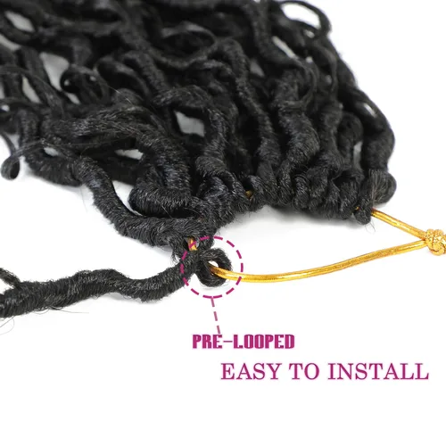 Miniatura 5 de 8 paquetes de cabello de ganchillo para mujeres negras, cabello de ganchillo Goddess Locs, Goddess Faux Locs con trenzas rizadas