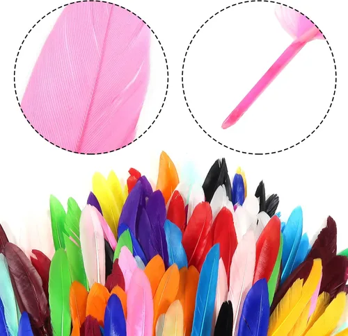 Miniatura 4 de TOAOB - 250 plumas de ganso coloridas para manualidades de 4 a 6 pulgadas, plumas a granel para disfraces, joyas, boda, hogar, fiesta, decoración