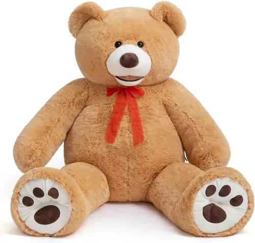 Miniatura 10 de HollyHOME Oso de peluche gigante de 5 pies con huellas grandes, regalo de San Valentín, 5 pies, color beige