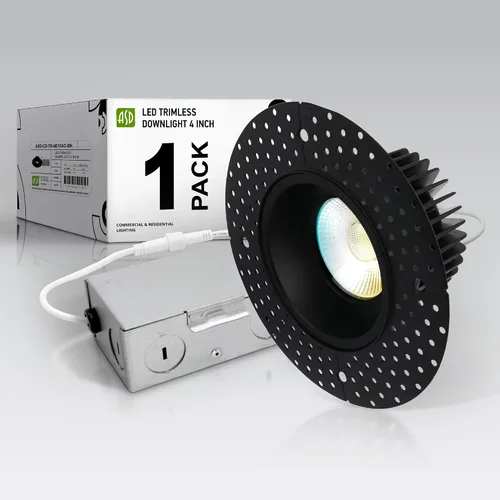 Miniatura 13 de ASD Trimless Gimbal - Iluminación LED empotrable de 2 pulgadas, 8 W 120 V, luz de techo direccional regulable ajustable con caja de conexión, 5 CCT