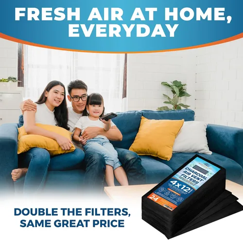 Miniatura 9 de Filtros de ventilación de aire de carbón activado para el hogar, filtros de ventilación de piso de control de polvo de 4 x 12 pulgadas, ambientador