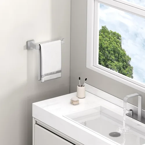 Miniatura 2 de Suyar Toallero de baño, barra de toalla de mano de acero inoxidable SUS 304 para pared, níquel cepillado