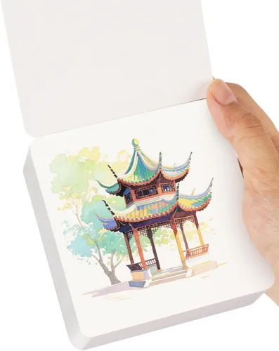 Lightwish 60 hojas de mini cuaderno de bocetos de acuarela de 3.5 x 3.5 pulgadas, prensa caliente de 300 gsm/140 libras, cuaderno de pintura