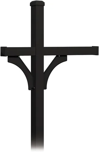 Salsbury Industries, Negro 4373BLK Deluxe Post 2 caras montado en el suelo para 3 buzones de carretera