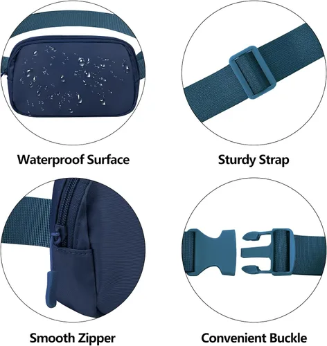 Miniatura 4 de Riñonera cruzada para mujeres y hombres, bolsa para cinturón para senderismo con correa ajustable, riñonera para correr, entrenamiento, deportes