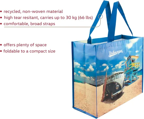 Miniatura 3 de BRISA VW Collection - Bolsa de compras de poliéster reutilizable Volkswagen con motivo de autocaravana T1