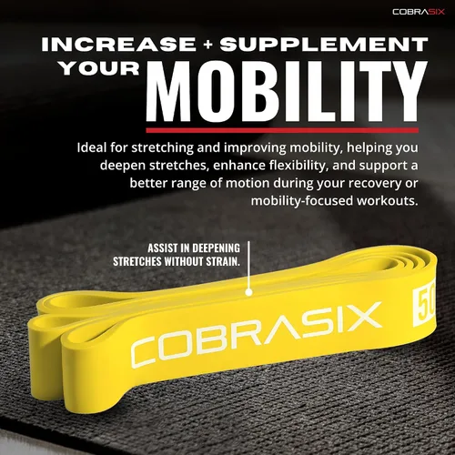 Miniatura 6 de COBRASIX Long Resistance Bands for Working Out Set of 6 Exercise Bands for Full-Body Training Pull Up Bands for Home Gym with Handles, Door