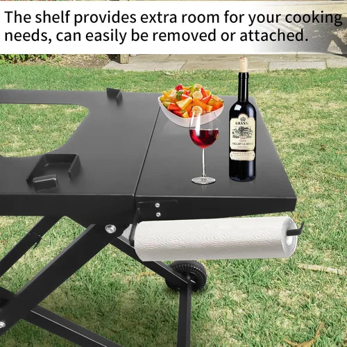 Miniatura 6 de BSARTE Soporte plegable de metal para parrilla Ninja Outdoor XSKSTAND para Woodfire OG701 OG751 (Serie OG700) con estante lateral, soporte