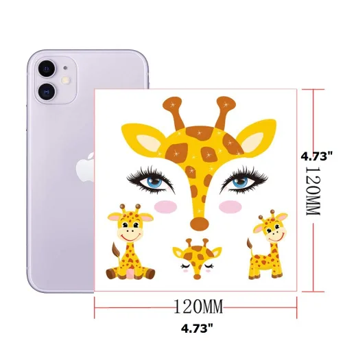 Miniatura 2 de Tatuaje facial temporal de animales para niños, paquete de 10 calcomanías de pintura facial, rellenos de cesta de Pascua, Halloween, Navidad
