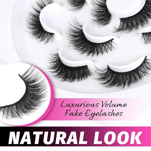 Miniatura 107 de Veleasha Pestañas postizas de manga puntiagudas, 100% hechas a mano, aspecto natural, pestañas postizas ligeras con banda transparente suave