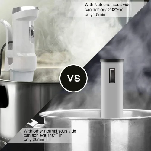 Miniatura 3 de NutriChef Cocina Sous Vide ultra silenciosa, circulador de inmersión térmica de 1200 W, pantalla LCD digital de hora y temperatura precisa, acero