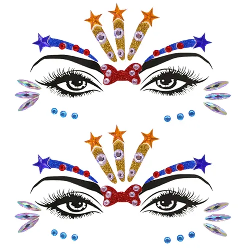 Miniatura 7 de Gemas Faciales de Sirena Joyas Adhesivas para Halloween Cuerpo Ojos Cara Joyas Gemas para Festivales Rave Tatuaje con Purpurina Cristales Rosa