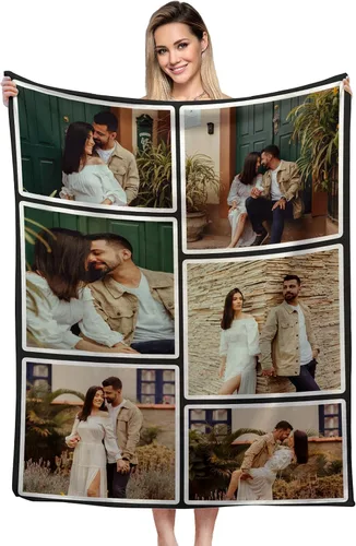 Miniatura 15 de Manta personalizada, diseño de vellón con texto, mantas con imágenes personalizadas para bebé, madre, padre, adultos, amigos, amantes, perros, 1 Foto