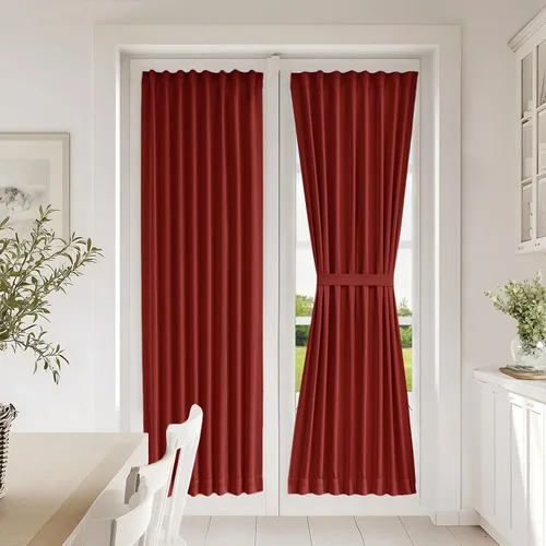 Miniatura 80 de Vatge - Cortinas autoadhesivas para puerta francesa, tratamiento de ventana con filtro de luz sin varillas ni perforaciones para puertas de cristal