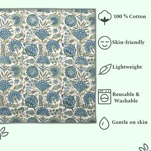 Miniatura 7 de Ridhi - Servilletas de 100 % algodón con estampado de espárragos verdes de 18 x 18 pulgadas (juego de 4) servilletas de cocina reutilizables