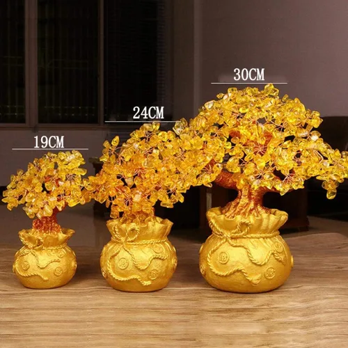 Miniatura 8 de Figuras, estatuas/adornos de Feng Shui, árbol de dinero de cristal geloso, árbol de dinero de cuarzo con piedras preciosas para decoración del hogar