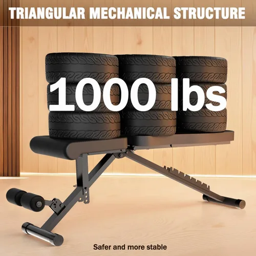 Miniatura 2 de ALSO GO Adjustable Weight Bench, Workout Benches with Leg Extension & Extended Headrest, Foldable Incline Decline Bench Press, Roman Chair, Full