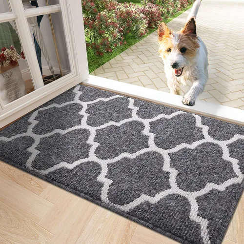 OLANLY Alfombra para Puerta Interior, 30x17 pulgadas, Alfombra de Entrada Antideslizante Absorbente Resistente a la Suciedad, Alfombras de Piso Negro