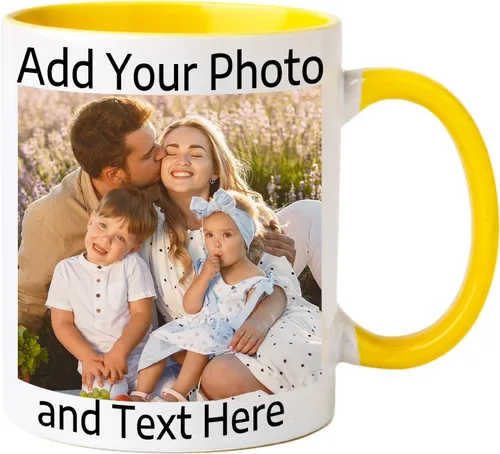 Miniatura 9 de Taza de café personalizada Taza personalizada con nombre y logotipo de texto, taza personalizada de 11 onzas en ambos lados, regalos Blanco