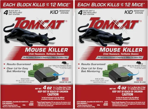 Miniatura 11 de Tomcat Mouse Killer - Estación desechable resistente a los niños, 1 estación de cebo prellenada lista para usar (paquete de 12)