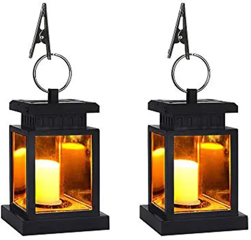 Farol solar colgante LED alimentado por energía solar, impermeable, sin llama, parpadeante, blanco cálido, decoración al aire libre para jardín,