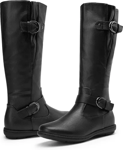 Miniatura 5 de DREAM PAIRS - Botas de invierno altas hasta la rodilla con forro de piel sintética para mujer