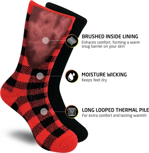 Miniatura 3 de HOT FEET Calcetines térmicos para mujer, calcetines térmicos para clima frío, gruesos y cálidos, para senderismo, calcetines aislados, tallas