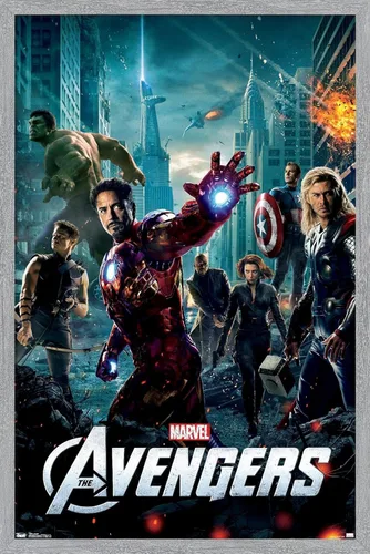 Miniatura 16 de Marvel Avengers: Póster de pared de una hoja, 22.4 pulgadas de largo x 14.7 pulgadas de ancho, versión enmarcada de madera de granero
