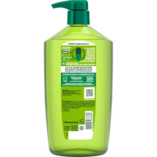 Miniatura 7 de Garnier Fructis Pure Champú hidratante hidratante para cabello seco y cuero cabelludo, 33.8 onzas líquidas, 1 unidad (el embalaje puede variar)