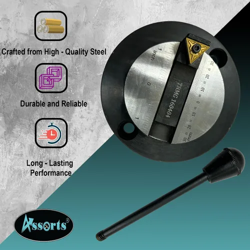 Miniatura 7 de Accesorio de torno de bola -Base ovalada con escala de tamaño-Broca doble Herramienta de torneado de radio de esfera de metal convexo y cóncavo Se