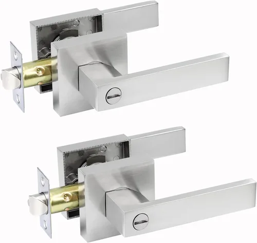 Miniatura 16 de JO.KO Pomo de puerta negro mate, cerradura de puerta de entrada sin llave para privacidad interior, manijas de puerta reversibles