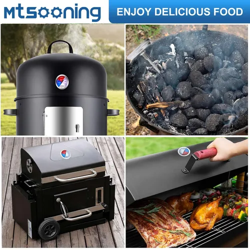 Miniatura 5 de Termómetro medidor para barbacoa, 2 pulgadas/52mm de acero inoxidable, temperatura de parrilla, indicador de Fahrenheit y calor para ahumador
