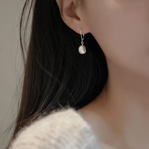 Miniatura 3 de Cowlyn - Aretes de perlas seleccionadas a mano, calidad AAA+, cultivadas en agua dulce, con cierre de palanca, aretes colgantes para regalo