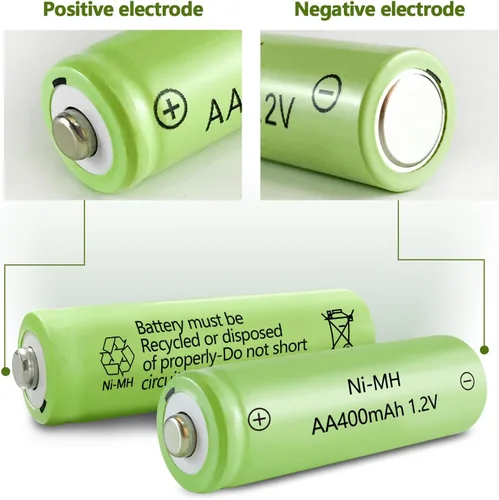 Miniatura 4 de JINTION Baterías AA recargables solares Ni-MH doble A 400 mAh paquete de 8