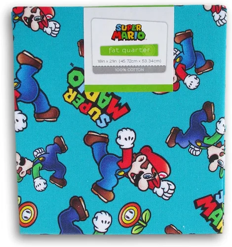 Miniatura 7 de Fat Quarter 100% algodón para manualidades de costura, 18 x 21 pulgadas (8 bits Mario)
