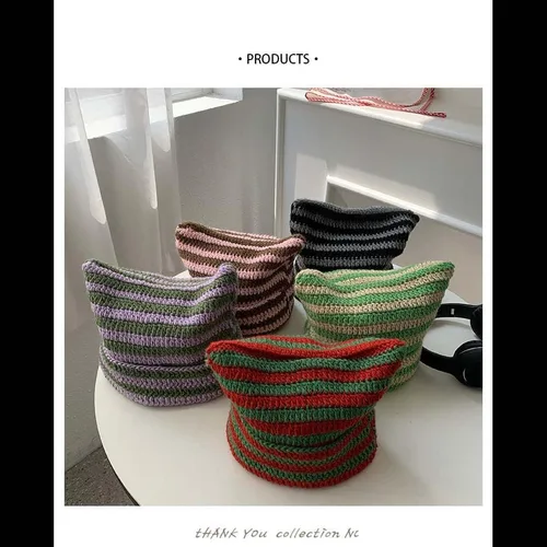 Miniatura 5 de Lindo gorro de punto para mujer, suéter de lana cálida para otoño e invierno con protección para orejas de gato