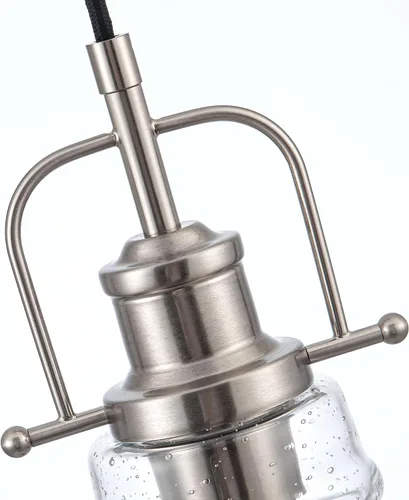 Miniatura 2 de Zlepmlla Lámpara colgante moderna de cristal, lámpara industrial de granja con cable ajustable, pantalla de vidrio semillado, luces colgantes