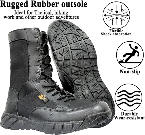 Miniatura 4 de Zapatos tácticos ligeros para hombre, botas de combate, botas marrones coyote, entrenamiento militar, con cordones, senderismo al aire libre