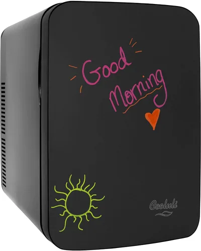 Cooluli minirefrigerador de 15 L con pizarra magnética - refrigerador pequeño portátil para viajes, auto y oficina, V15LE2BK