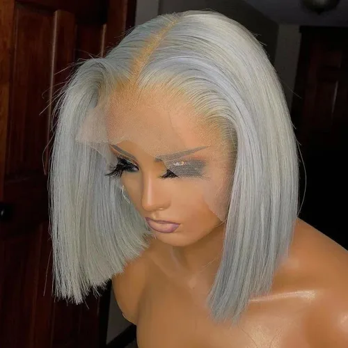 Miniatura 12 de Pelucas de cabello humano lacio marrón rojizo de 8 pulgadas, #33 13x4 HD, transparente, color marrón rojizo, peluca frontal de encaje frontal